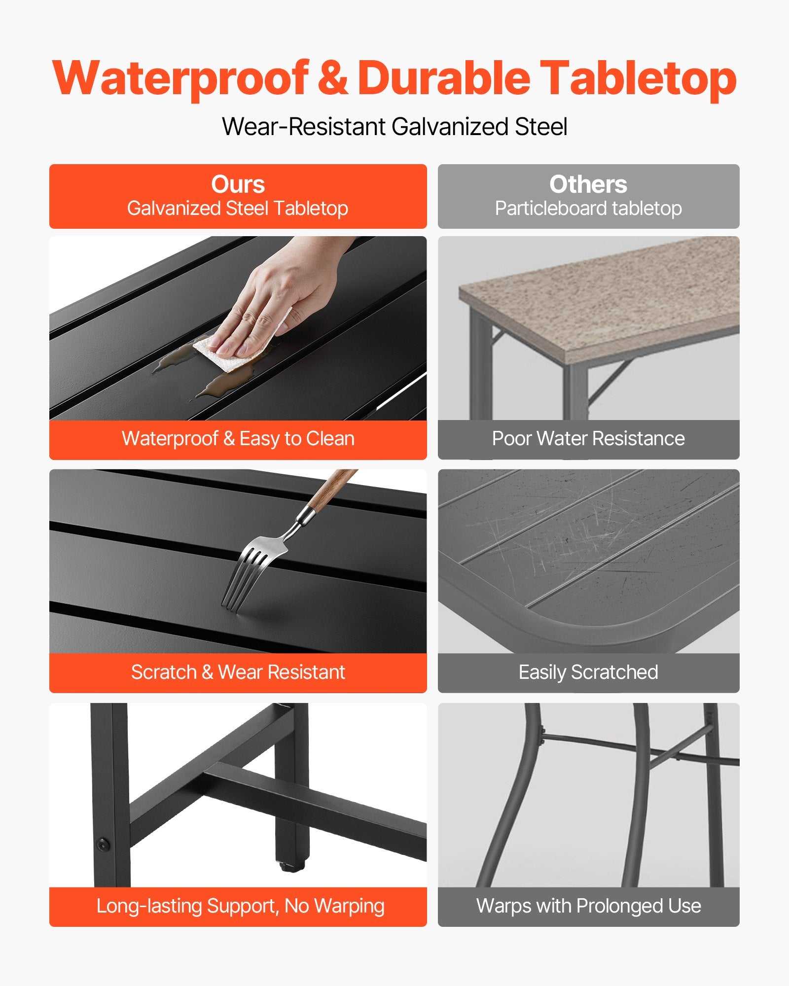 Outdoor Bar Table, 63 X 15 in Patio Bar Table