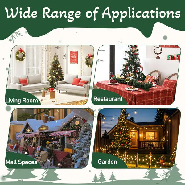 4FT Lighted Christmas Tree Yard Decorations, Pre-lit Holiday Decor With 110 Warm White LED Lights For Xmas Outdoor Indoo