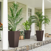 Set of 3 Tall Planters with Drainage Hole, 24" Outdoor Flower Plant Pots, Indoor Planters for Porch, Front Door, Entrywa