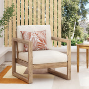 Outdoor Acacia Wood Patio Club Chair, Wood Patio Furniture,Waterproof Thick Cushion Deep Seating For Porch, Garden, Back
