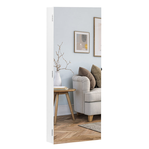 Full Mirror Wall Hanging, 4 Layers Of Storage, 3 Storage Boxes, Wooden Stickers
