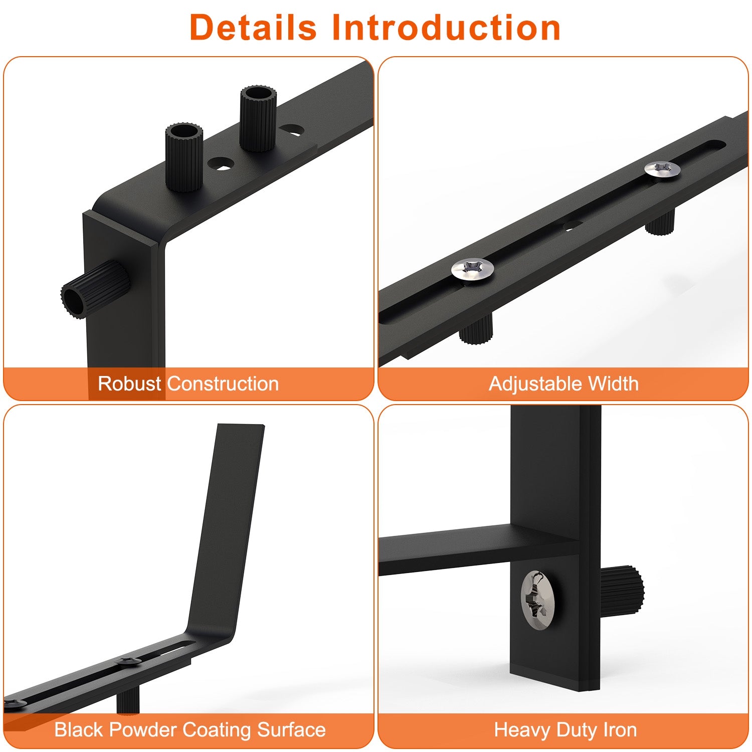 4Pcs Per Set Adjustable Planter Box Brackets Flower Box Holders Window Boxes Planters Hooks No Drill Railing Planter Mou