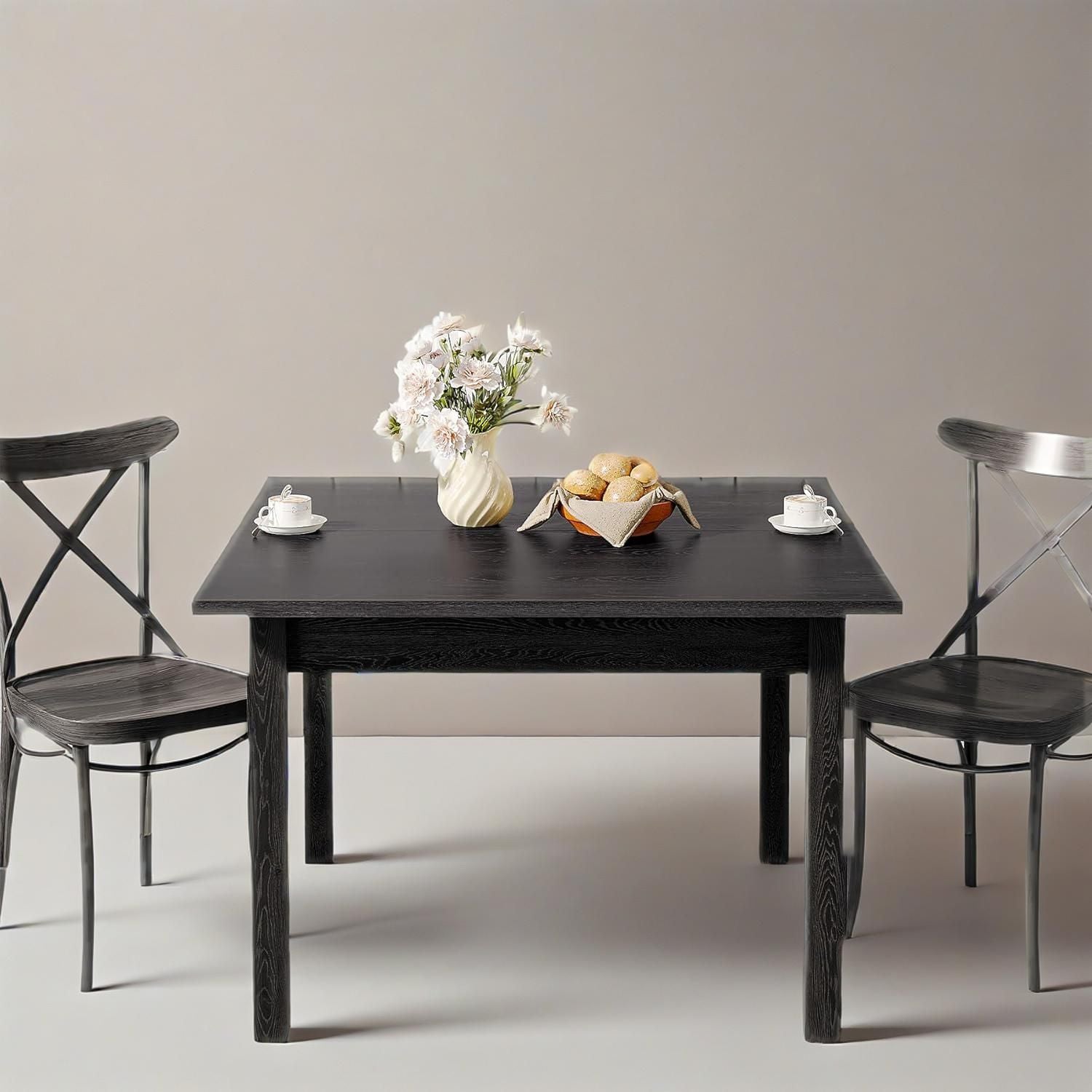 Wood Dining Table Modern Kitchen Table For Dining Room Living Room, 2-4 People Dining Room Table Square Dinner Tables Wi