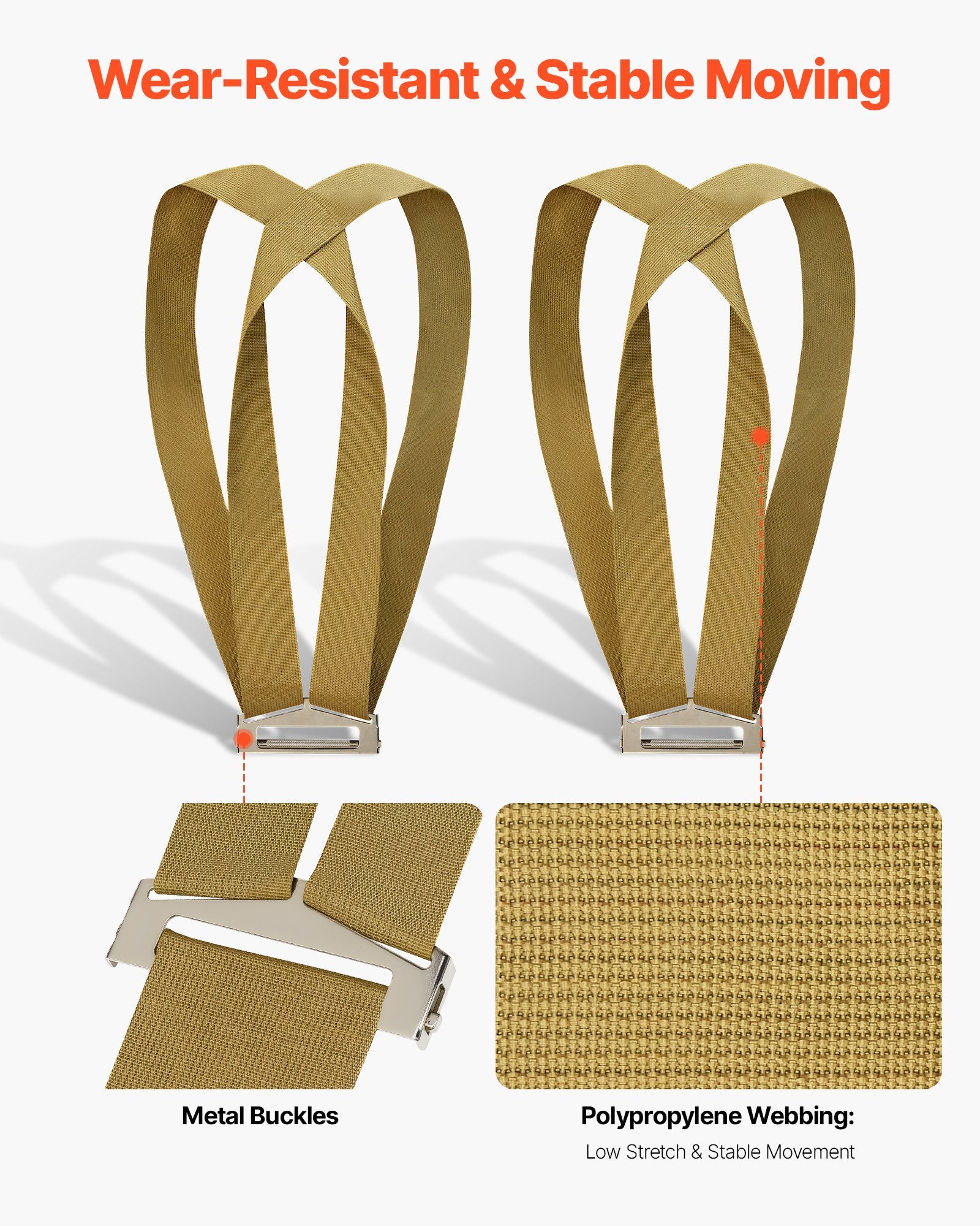 Moving Straps, 2-Person Lifting and Moving System with 2 Harness