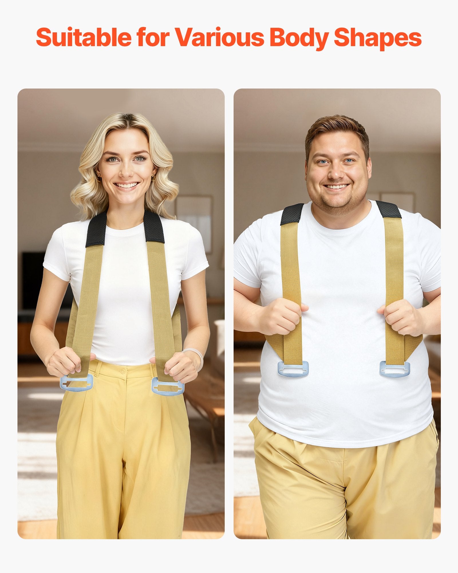 Moving Straps, 2-Person Lifting And Moving System With 2 Harness Straps, 2 Load-bearing Straps & 1 Handheld Strap, Adjus