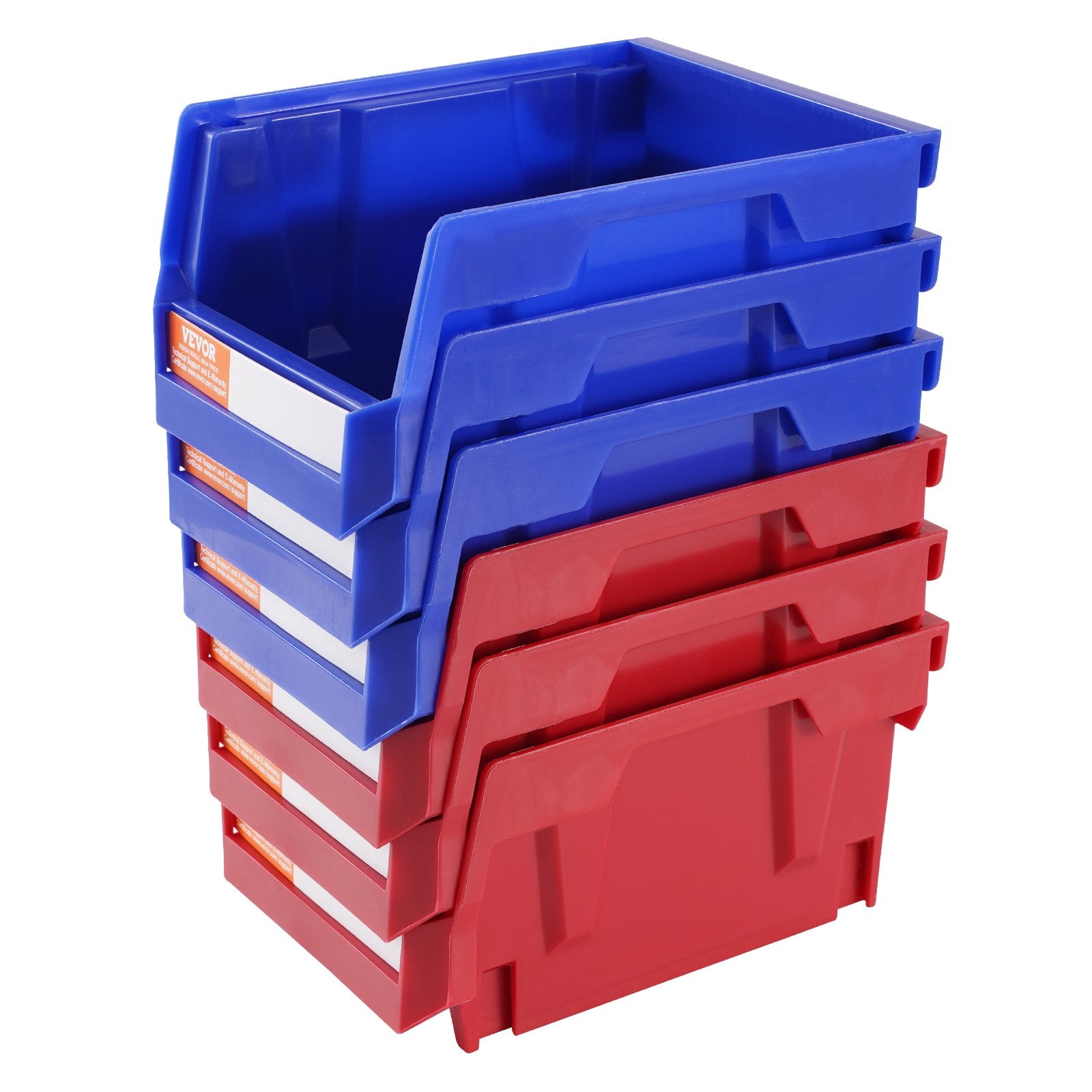 Plastic Storage Bin,Hanging Stackable Storage Organizer Bin, Blue Red, 24-Pack, Heavy Duty Stacking Containers For Close