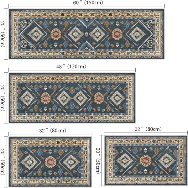 Boho Kitchen Rugs Sets 4 Piece With Runner Floral Kitchen Floor Mat Carpet Farmhouse Kitchen Rugs And Mats Non Skid Wash