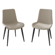 Dining Chairs 2PCS, Modern Kitchen & Dining Room Chairs, Upholstered Faux Leather Cushion Seat And Sturdy Metal Legs