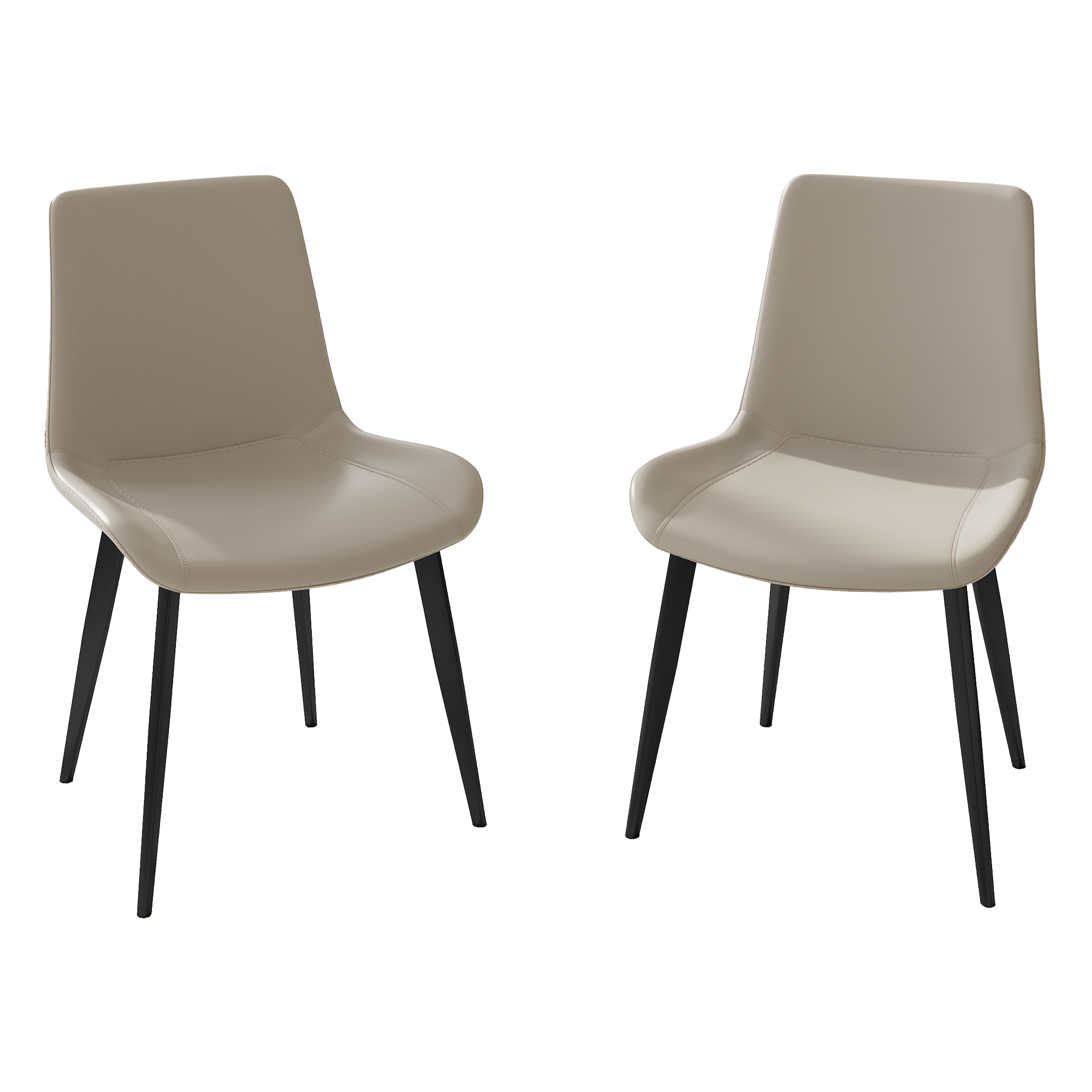 Dining Chairs 2PCS, Modern Kitchen & Dining Room Chairs, Upholstered Faux Leather Cushion Seat And Sturdy Metal Legs
