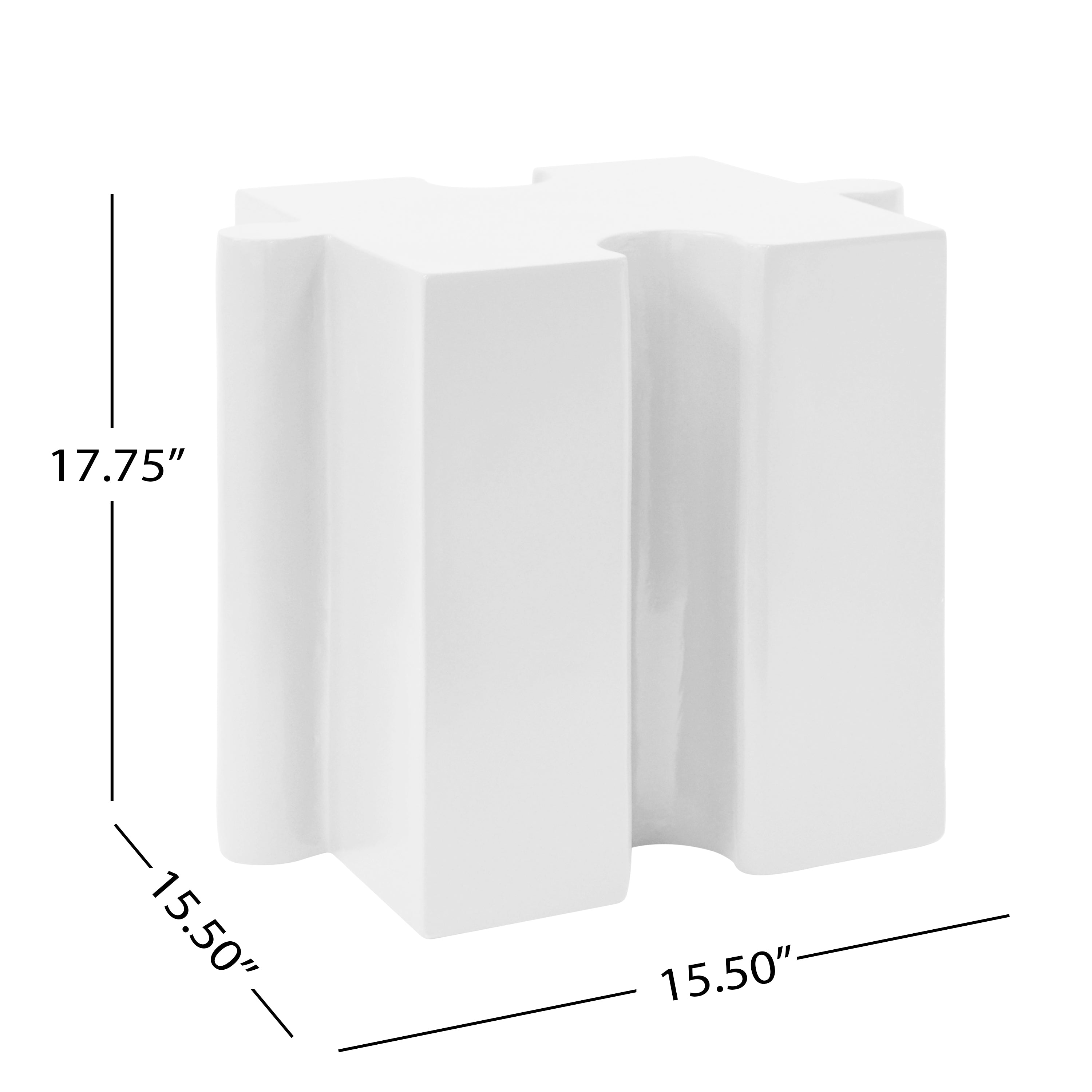 3-Piece Artistic Puzzle Table Set,Modular MGO Side Tables With Interlocking Design  2 Convex & 1 Concave , 200lb Capacit