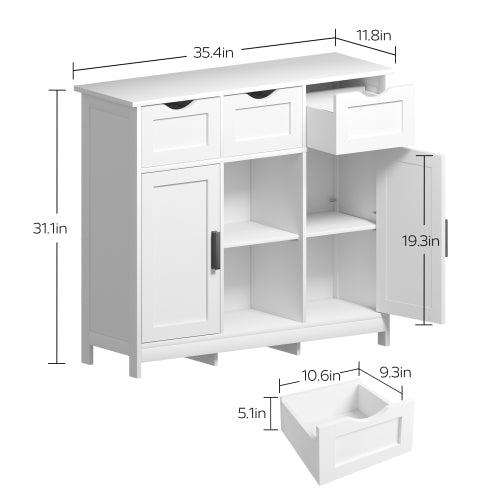 Storage Cabinets,Wooden Floor Cabinet,with Drawers And Shelves Storage Cabinets,Accent Cabinet For Living Room,Bedroom,B