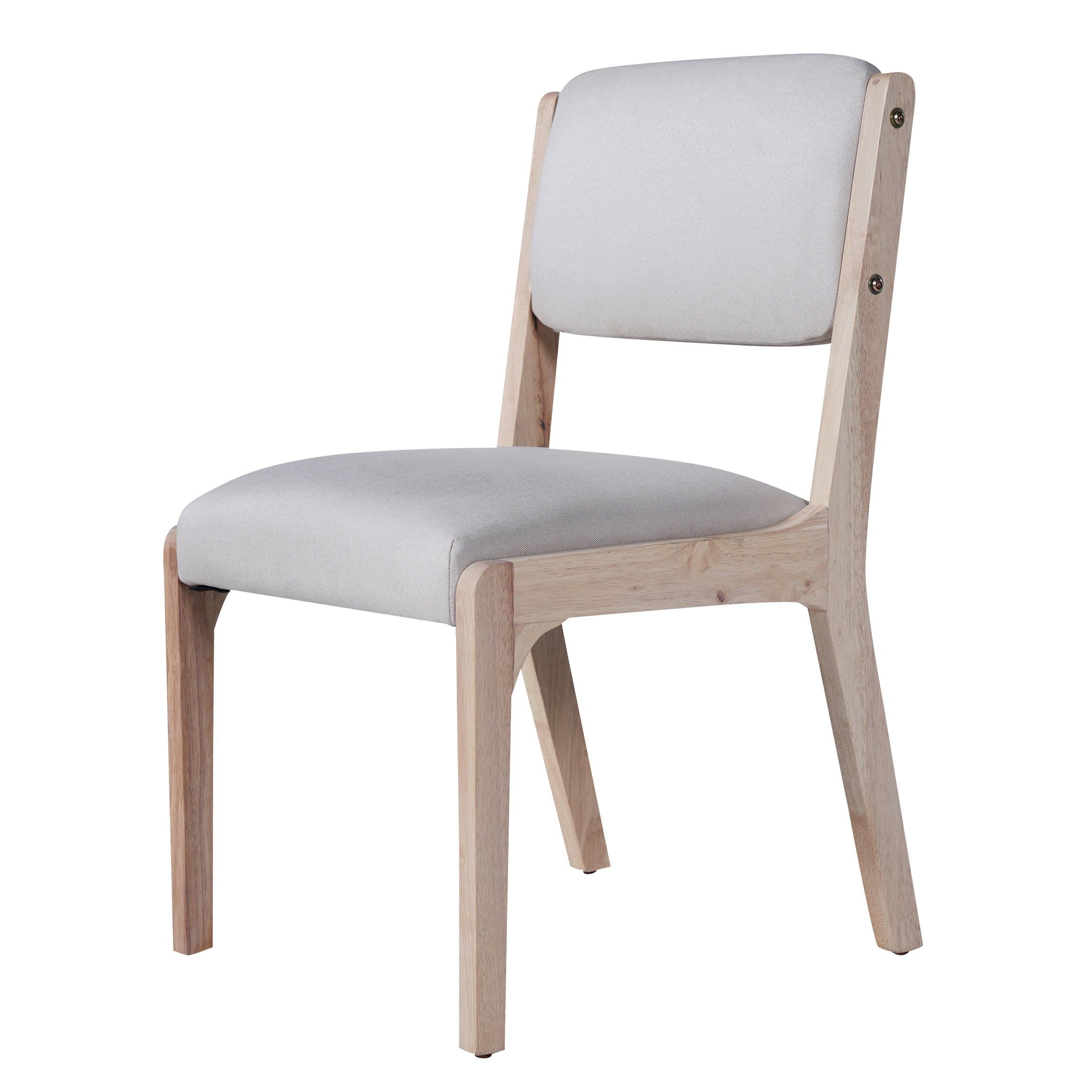 Wood Dining Chairs Set of 2, Modern Farmhouse Accent Chairs with Solid Wood Legs and Padded Seat, Modern Linen Kitchen &