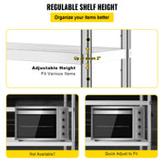 Stainless Steel Shelves 48x18.5 Inch 5 Tier Adjustable Shelf Storage Unit Stainless Steel Rack Shelving Heavy Duty Shelv