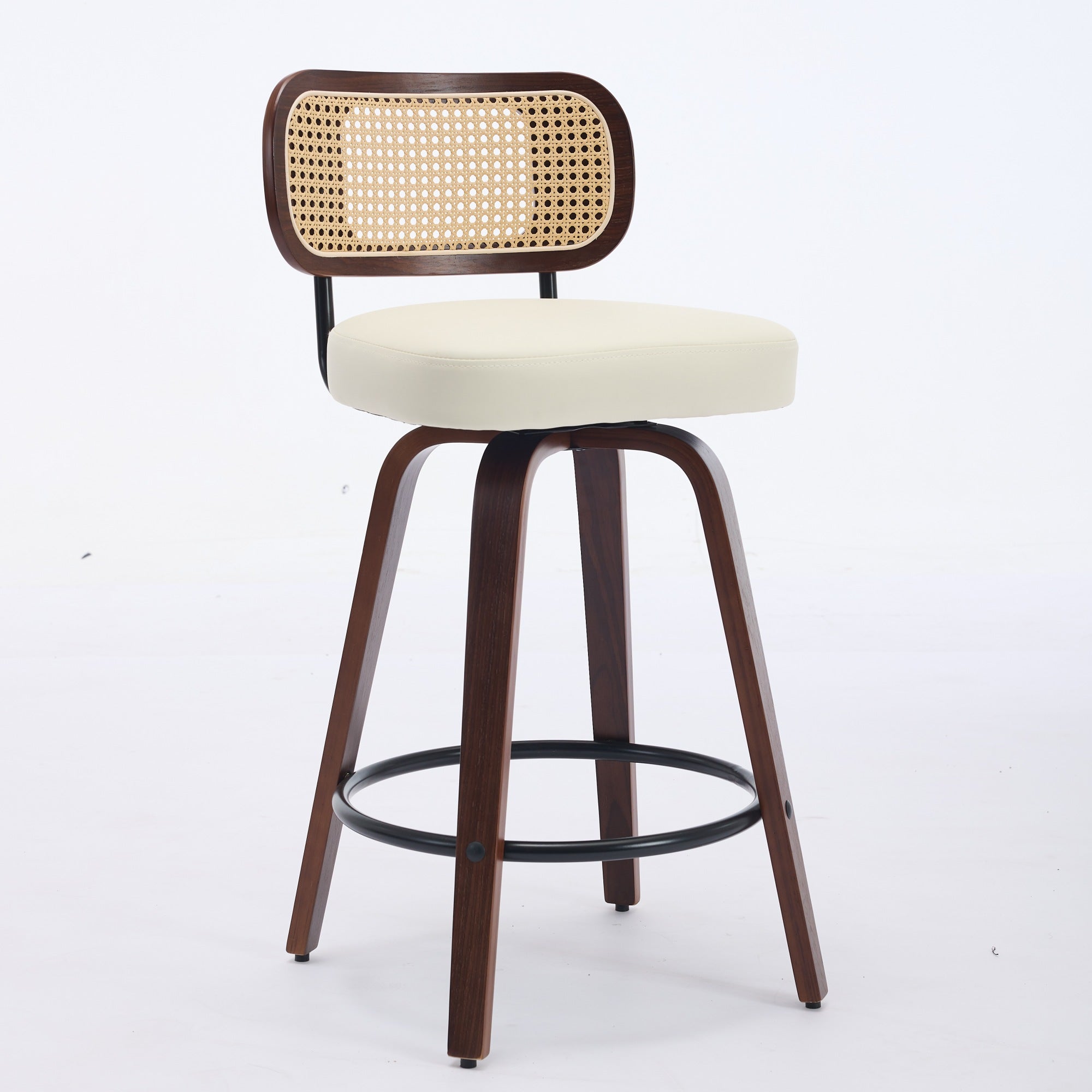 Set of 3 Counter Height Bar Stools 26 Inch Rattan Counter Height