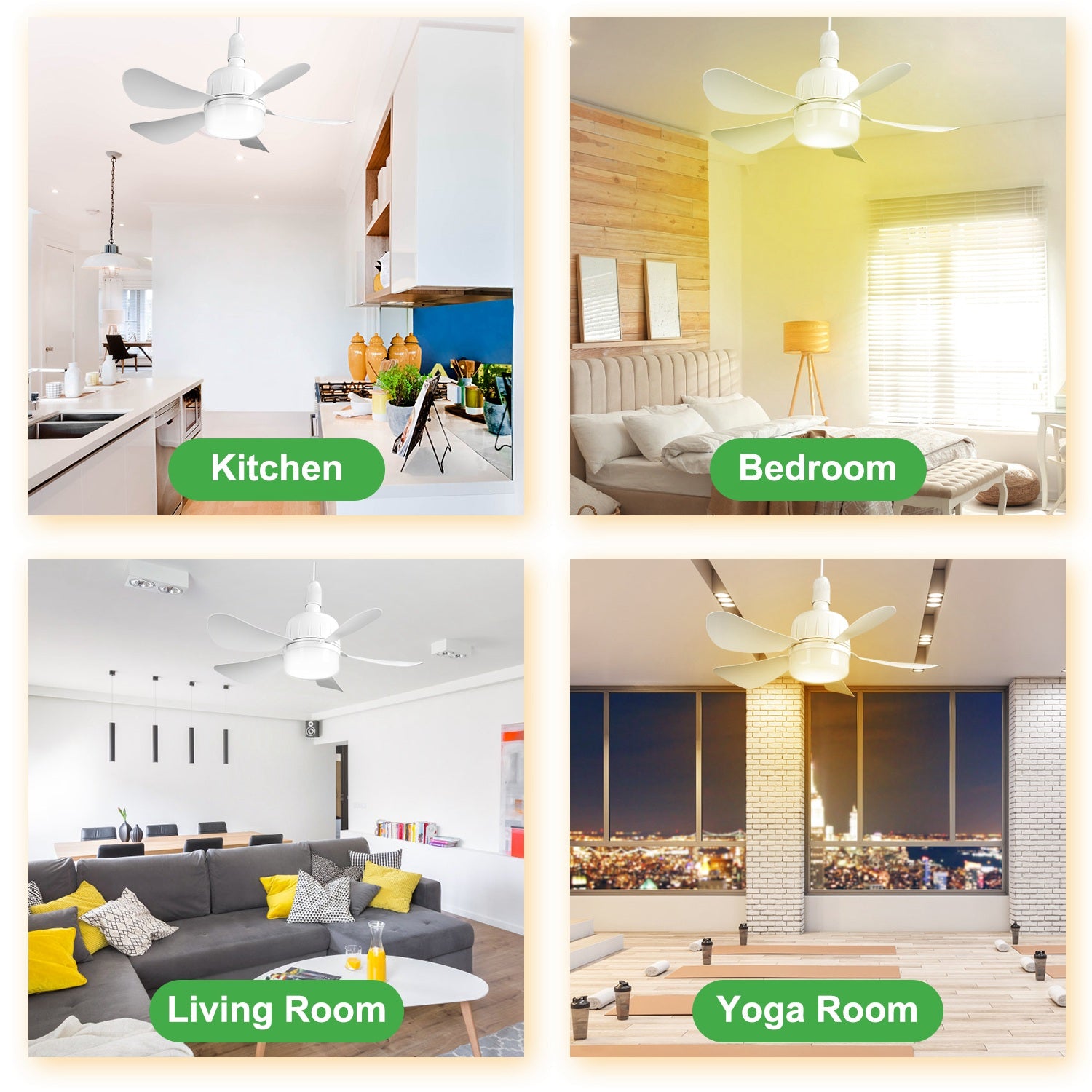 1Pc Socket Fan Light 12W Ceiling Fan With Lights Dimmable LED Ceiling Fan With 3 Fan Speed Stepless Brightness And Color