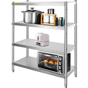 Stainless Steel Shelving 46.8x18.5 Inch 4 Tier Adjustable Shelf Storage Unit Stainless Steel Heavy Duty Shelving For Kit