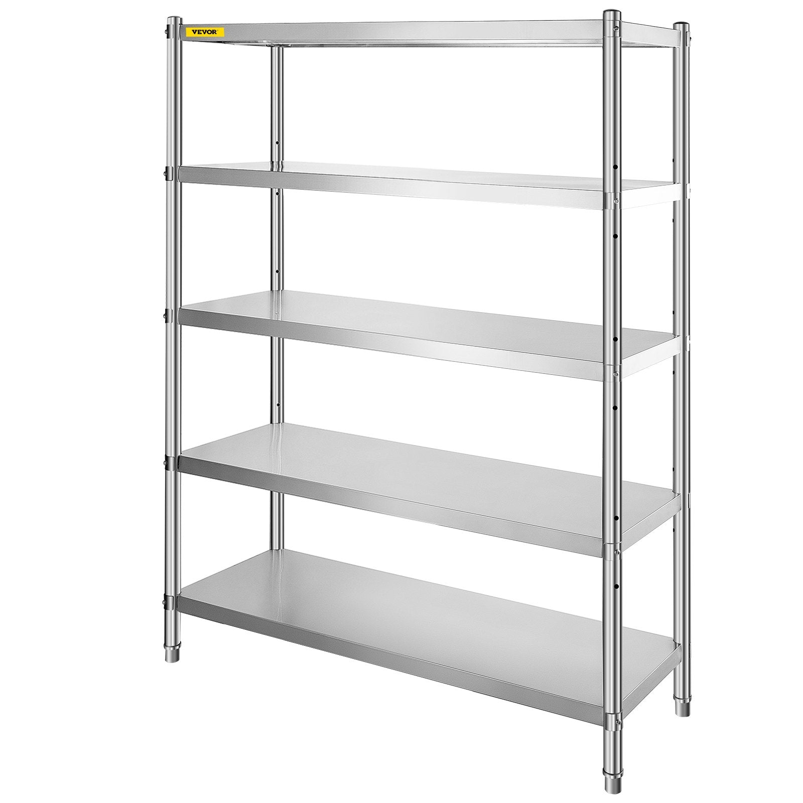 Stainless Steel Shelves 48x18.5 Inch 5 Tier Adjustable Shelf Storage Unit Stainless Steel Rack Shelving Heavy Duty Shelv