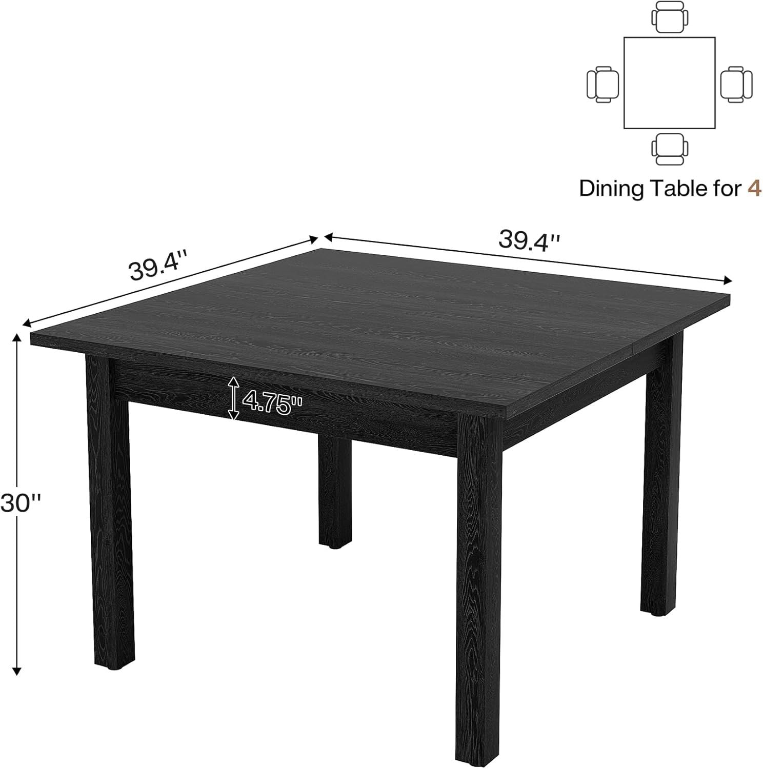 Wood Dining Table Modern Kitchen Table For Dining Room Living Room, 2-4 People Dining Room Table Square Dinner Tables Wi