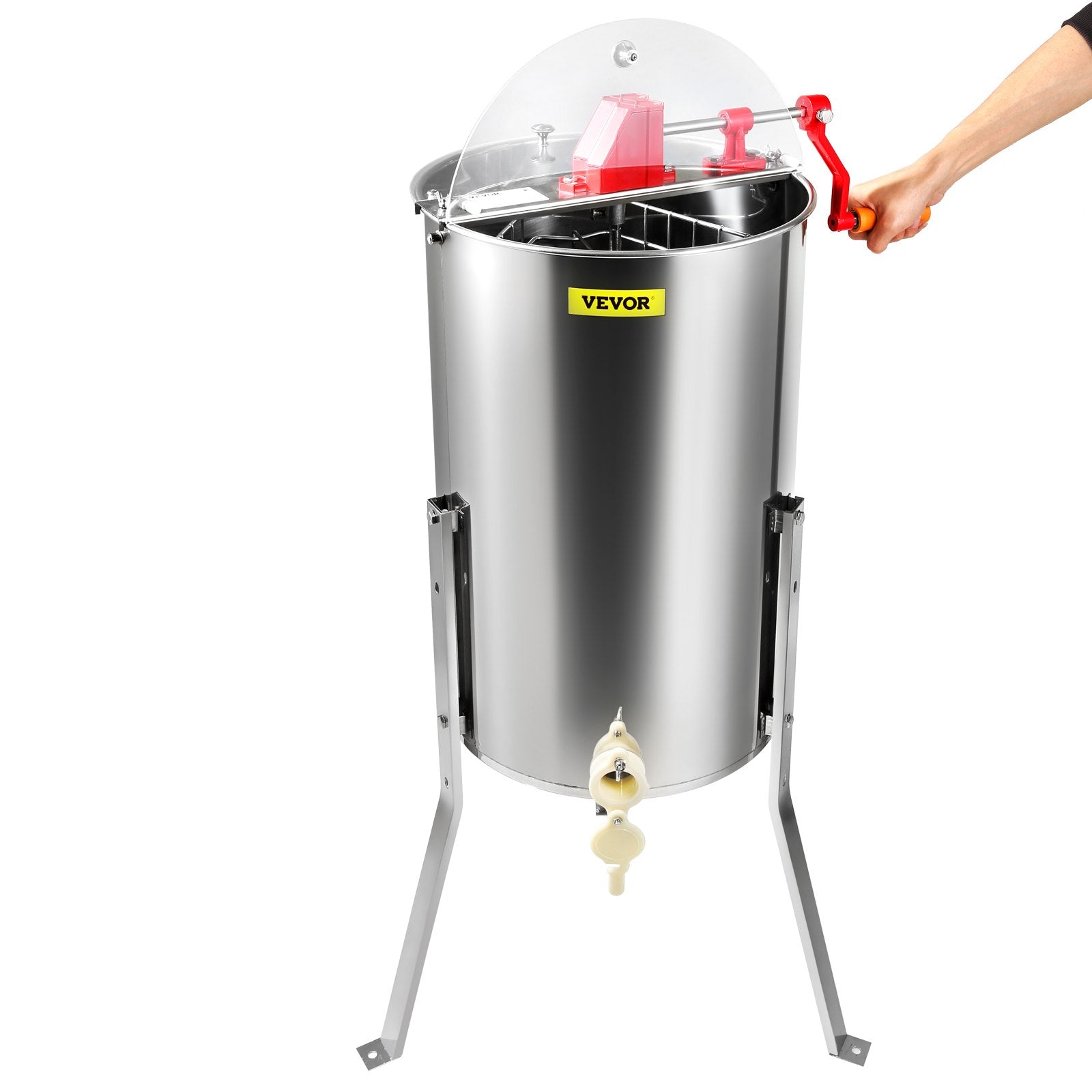 VEVOR Manual Honey Extractor, 3 Frames Honey Spinner Extractor, Stainless Steel Beekeeping Extraction, Honeycomb Drum Sp