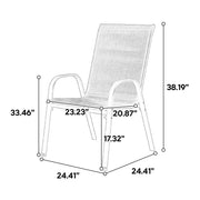 6 Piece Patio Chairs, Outdoor Camping Chairs With Breathable Textilene Fabric, Set Of 2 Garden Chairs With Armrest High