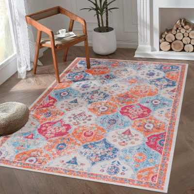 LOOM  LUXE 5x8 Area Rug For Bedroom, Washable Rug, Low-Pile, Non-Slip, Non-Shedding, Foldable, Kid Pet Friendly - Area R