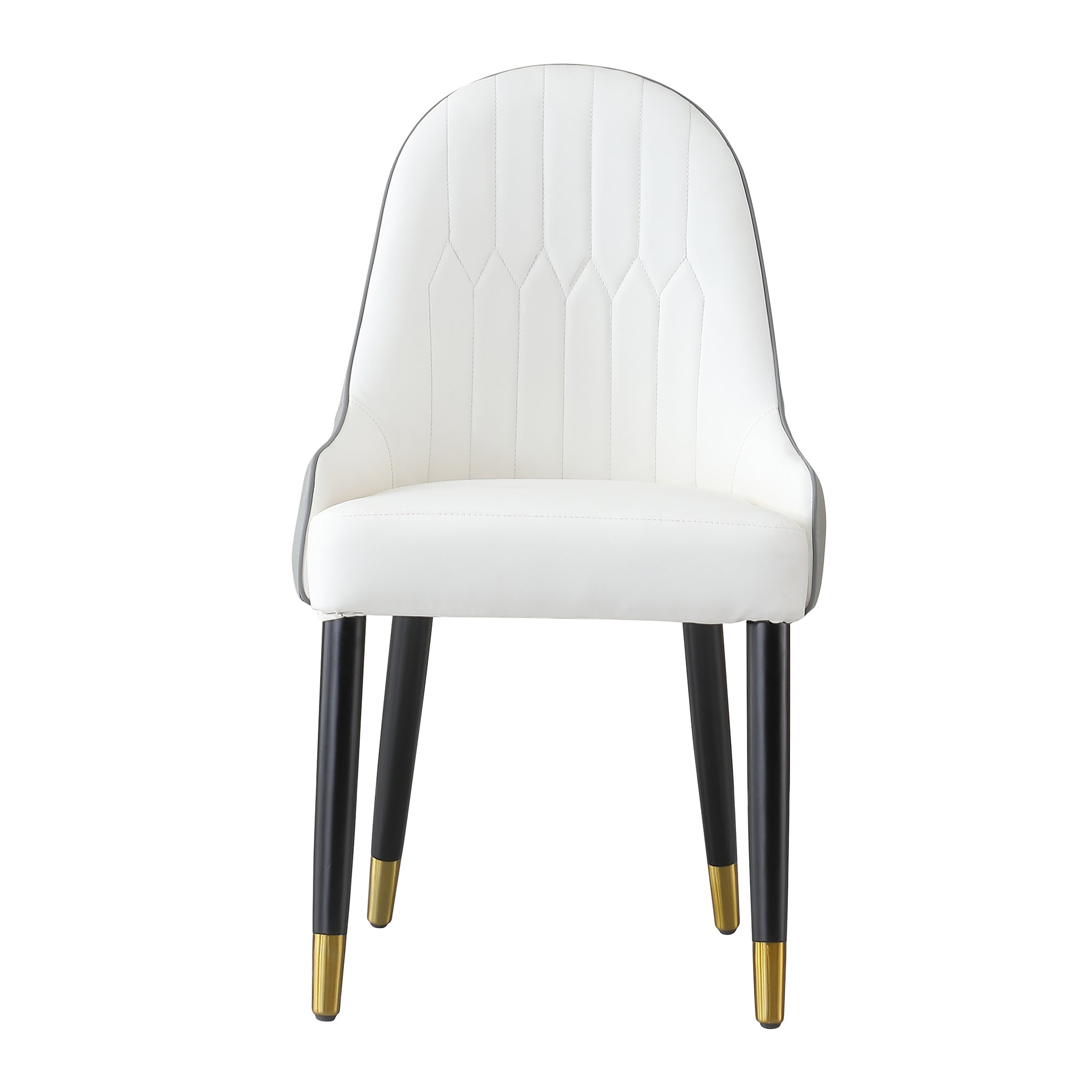 Modern Dining Chairs Set Of 2 Pcs Faux Leather Dining Chair With Metal Legs For Living Room Dining Room Reception Room