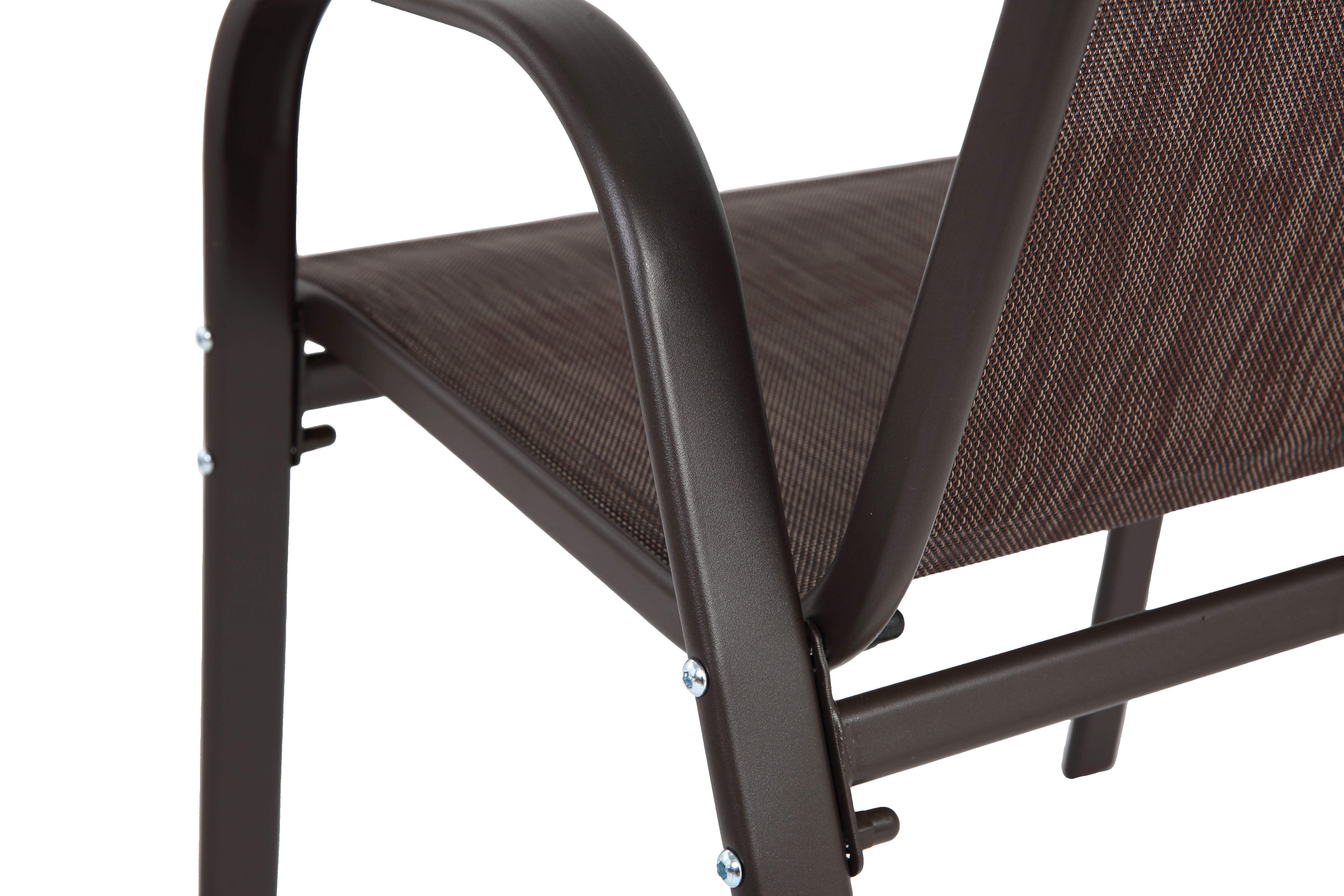 4 Piece Patio Chairs, Outdoor Camping Chairs With Breathable Textilene Fabric, Set Of 2 Garden Chairs With Armrest High