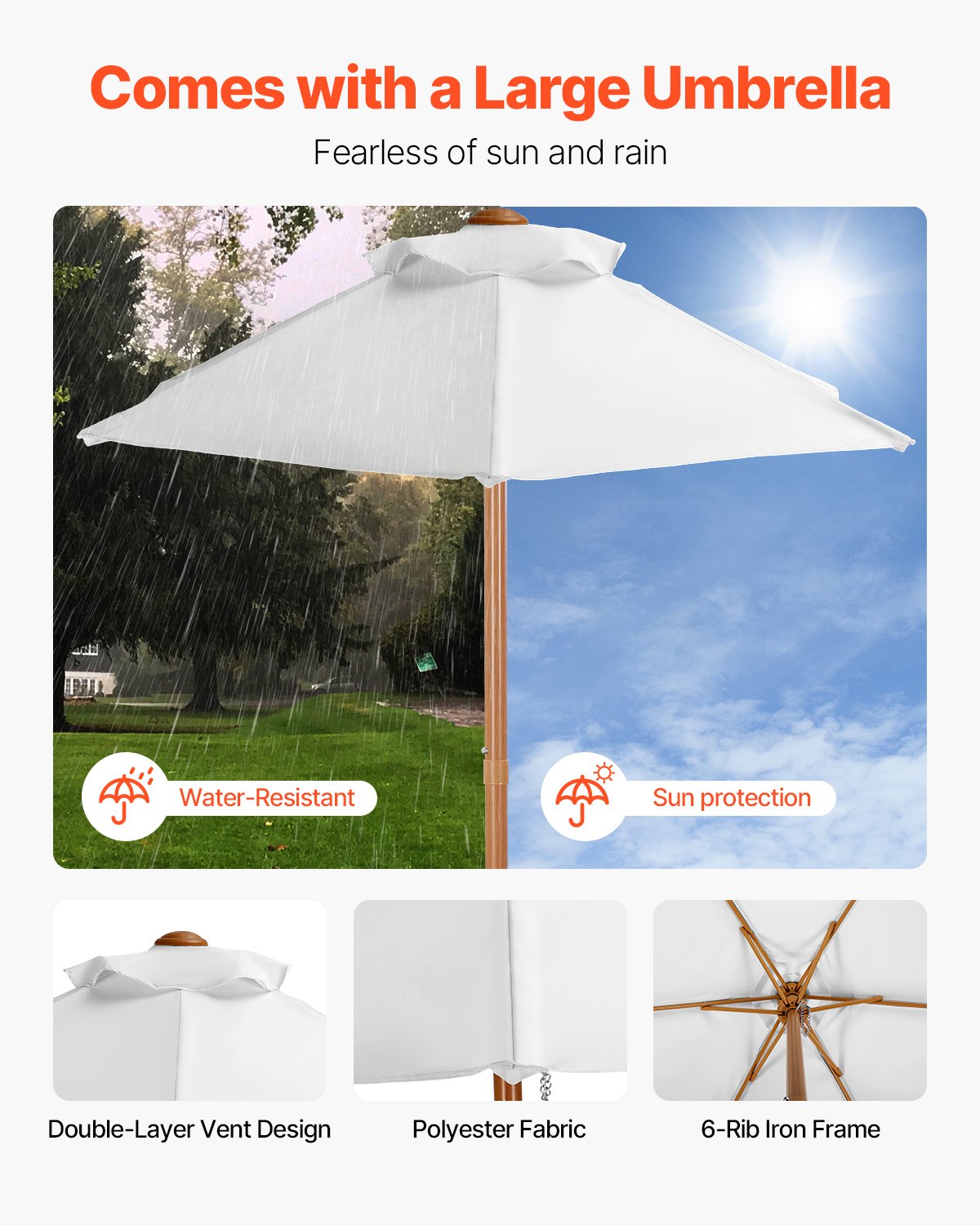 Picnic Table Wooden Tables And Bench Set With Umbrella Garden Indoor Outdoor