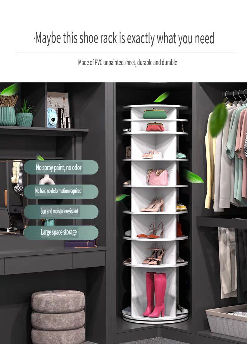 8 Tier Rotating Shoe Rack Tower, Spinning Shoe Display, Shoe Organizer,360 Shoe Rack Storage Round Carousel, Vertical Ha