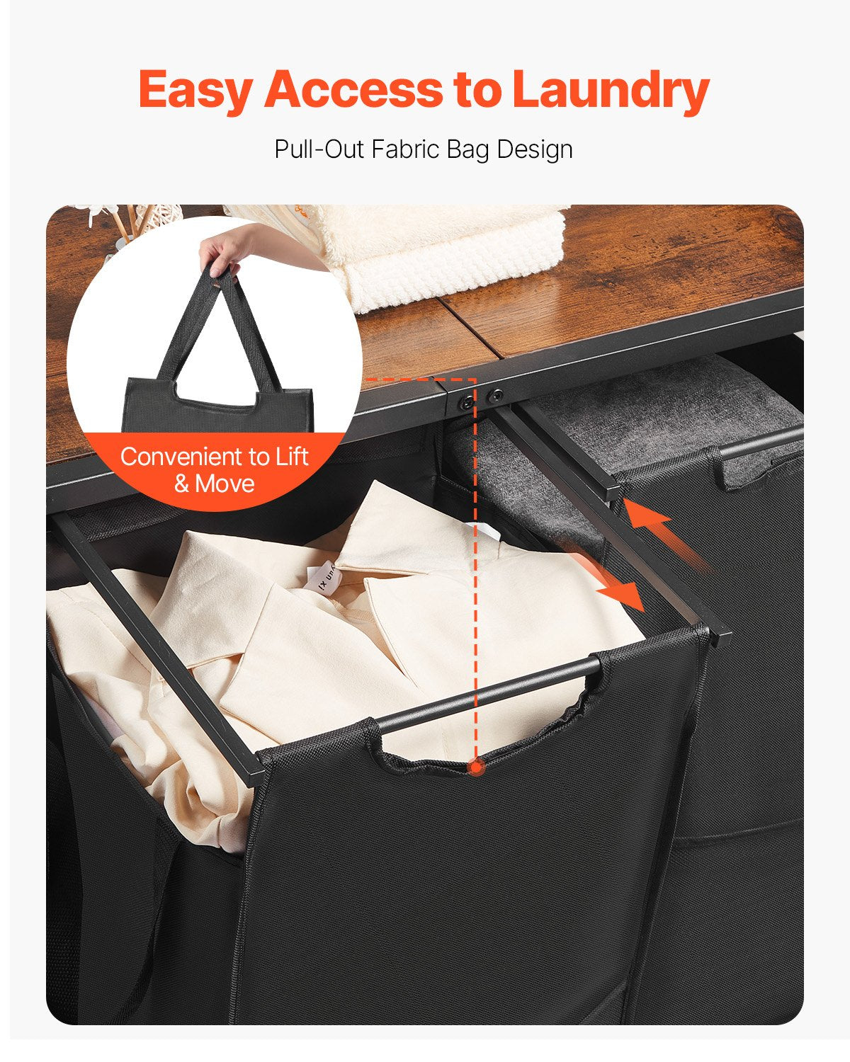 3 Tiers Laundry Sorter With Rack, Tall Laundry Hamper With Shelves And Drawers, 2 Section Freestanding Hanging Rack Stor