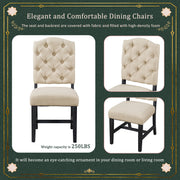 TREXM Retro Style Dining Chair Set With 2 Upholstered Chairs For Dining Room And Living Room  Espresso