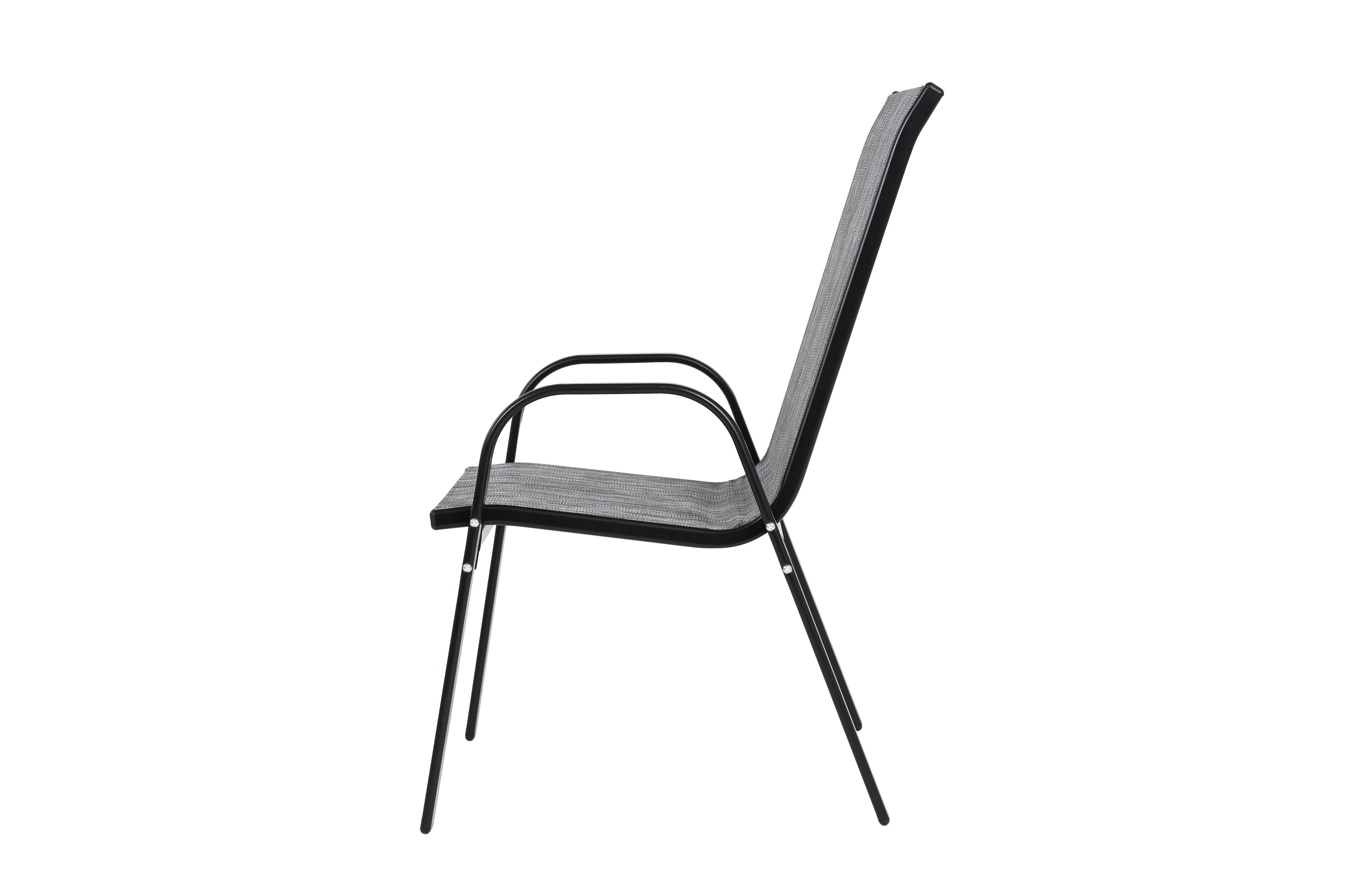 6 Piece Patio Chairs, Outdoor Camping Chairs With Breathable Textilene Fabric, Set Of 2 Garden Chairs With Armrest High