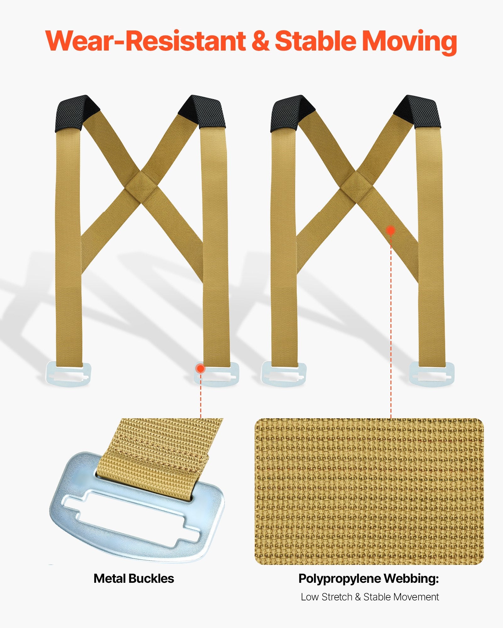 Moving Straps, 2-Person Lifting And Moving System With 2 Harness Straps, 2 Load-bearing Straps & 1 Handheld Strap, Adjus