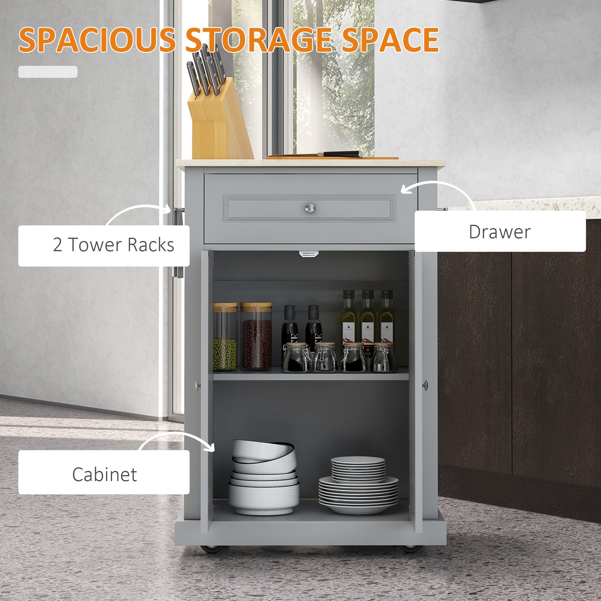 Rolling Kitchen Island Cart