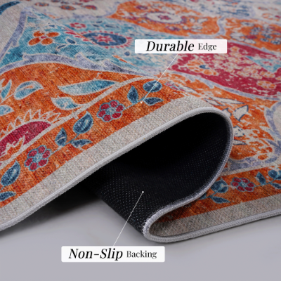 LOOM  LUXE 5x8 Area Rug For Bedroom, Washable Rug, Low-Pile, Non-Slip, Non-Shedding, Foldable, Kid Pet Friendly - Area R