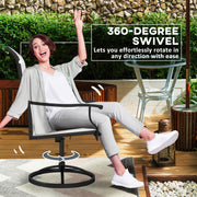 Patio Swivel Chairs Set Of 2, High Back Patio Dining Chairs With All-Weather Mesh For Backyard, Lawn, Garden, Cream