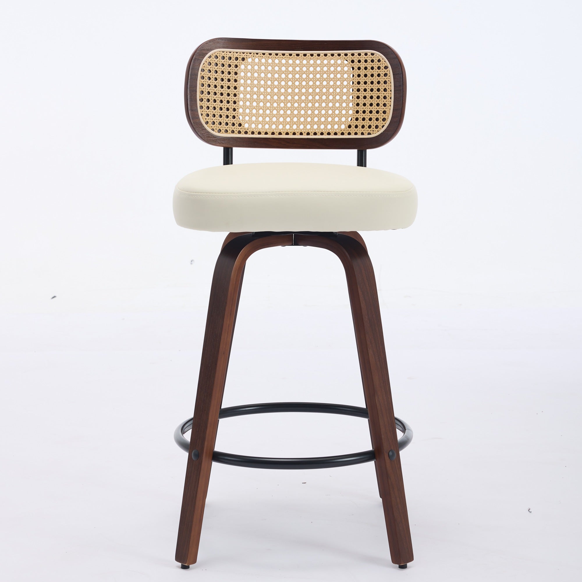 Set of 3 Counter Height Bar Stools 26 Inch Rattan Counter Height
