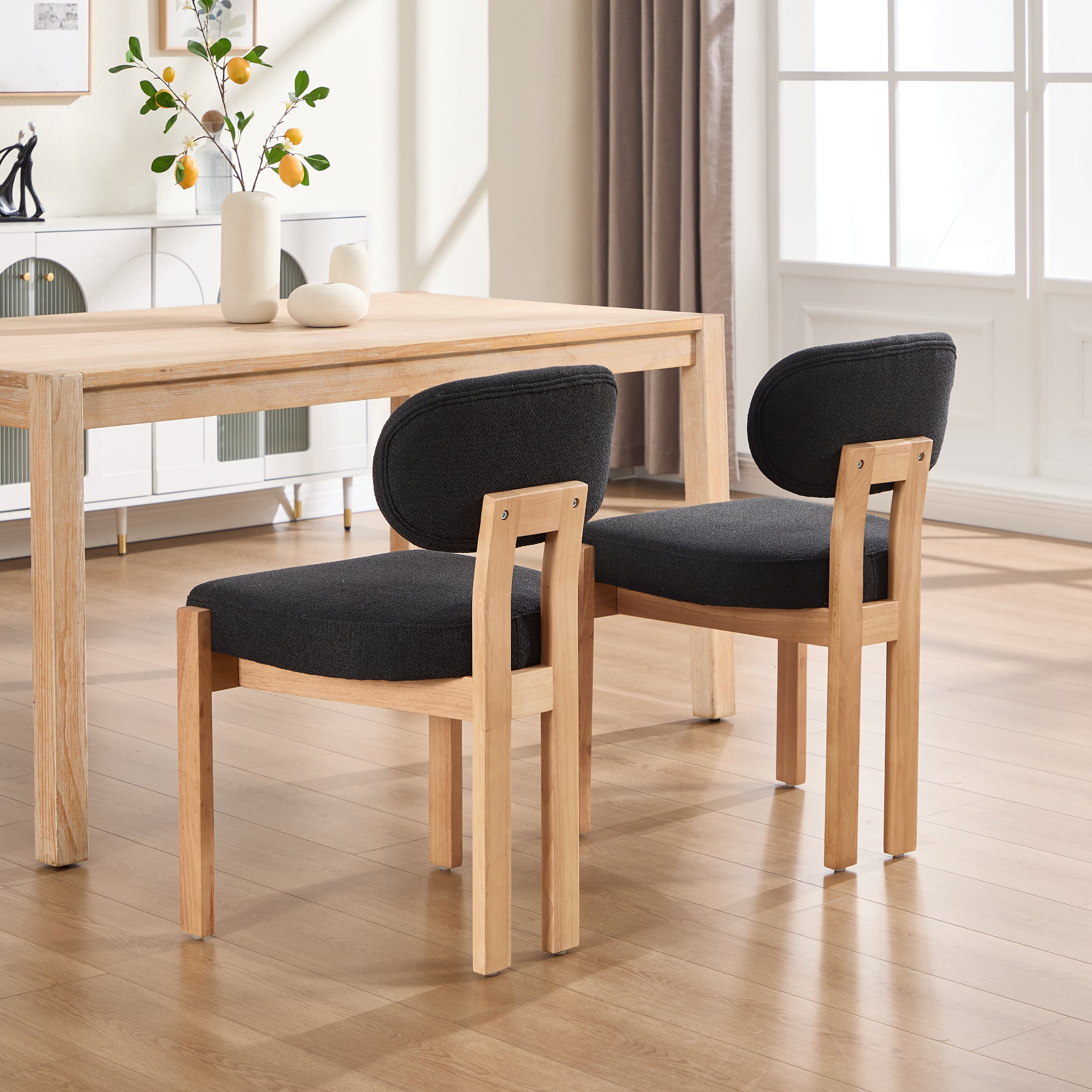 Wooden Dining Chairs Set of 2