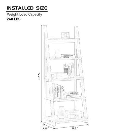 5 Tiers Of Shelves, Bookshelves, Storage Shelves, Bookshelves With Rubberwood Frames Unavailable Platforms- Welfel Temu