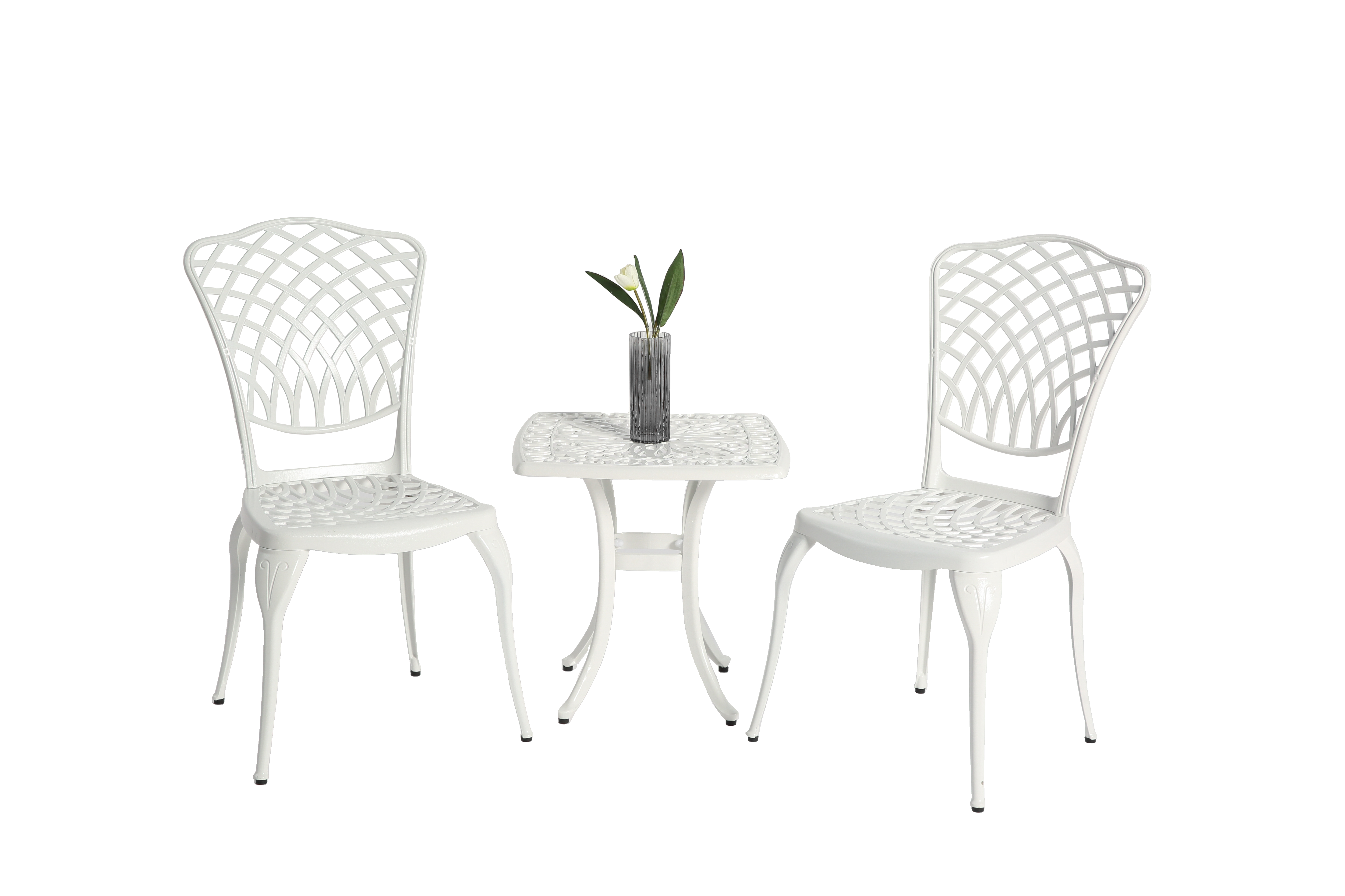 Bistro Set 3 Piece Rustproof Cast Aluminum Patio Furniture Sets 2 Chairs And 1 Round Table Outdoor, Garden, Patio, Balco