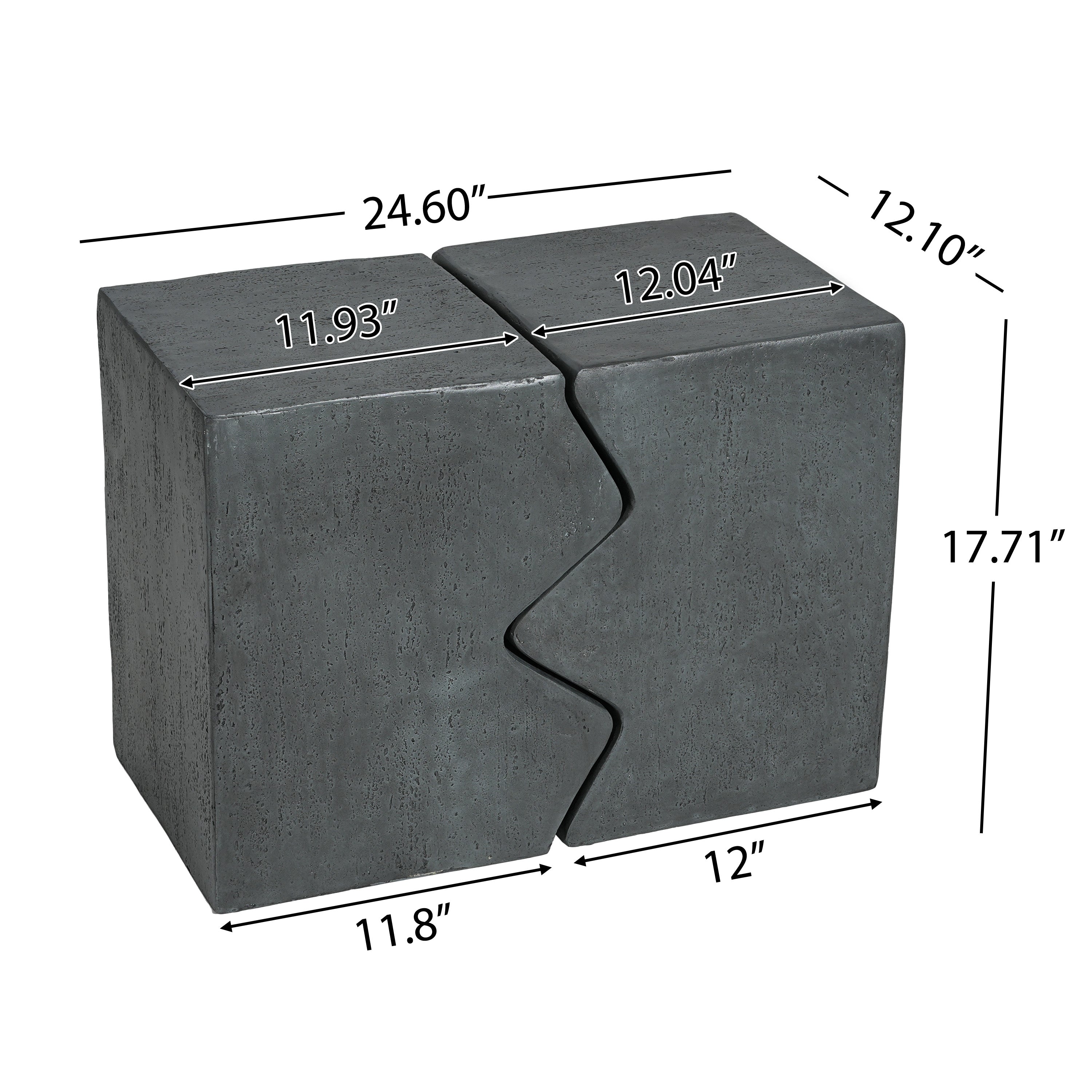 MGO Side Table, Set Of 2 Rectangular Outdoor Side Tables, Decorative Garden Stools For Indoor Outdoor, Accent Table Pati