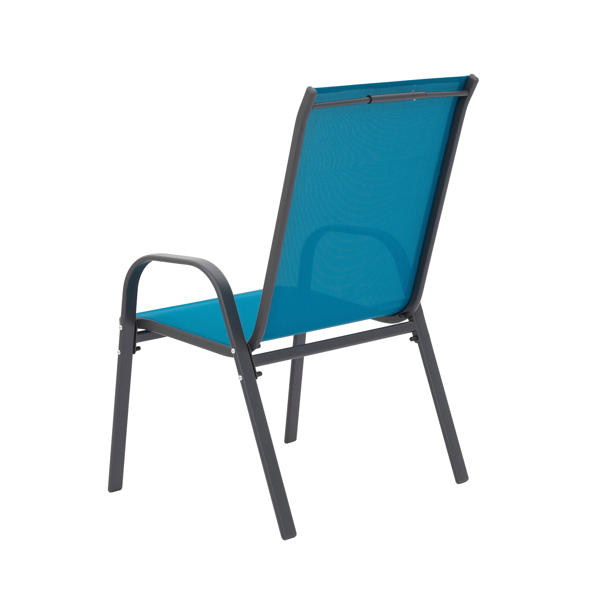 6Piece Patio Chairs, Outdoor Camping Chairs With Breathable Textilene Fabric, Set Of 6 Garden Chairs With Armrest High B