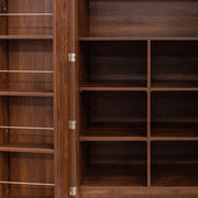 Kitchen Pantry Cabinet, Walnut Freestanding Buffet Cupboards Sideboard With Doors & Shelves, Kitchen Pantry Storage Cabi