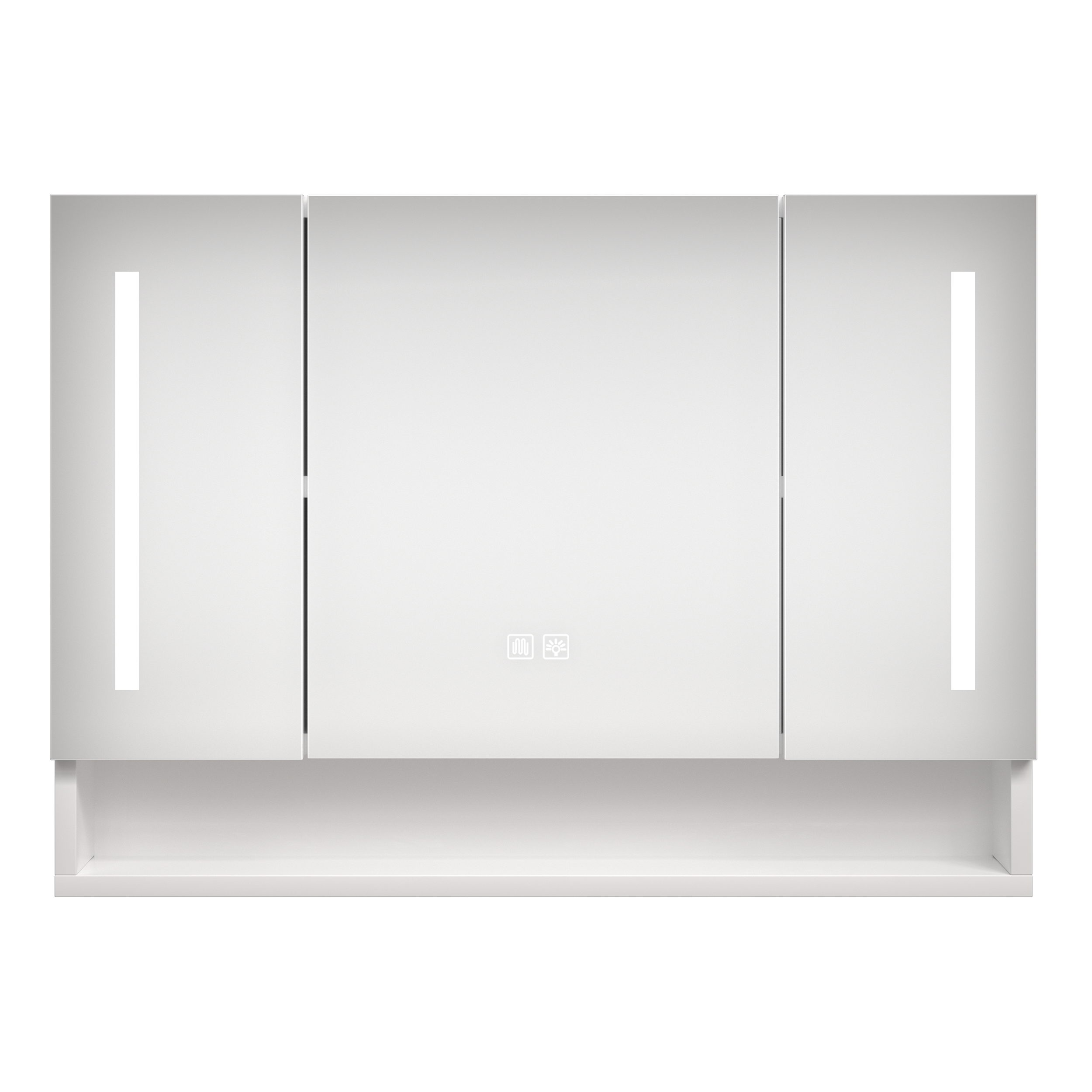 Modern 39x28 Inches Aluminium Bathroom Cabinets  Medicine Cabinets With Mirrors And LED Lights  Bathroom Storage Cabinet