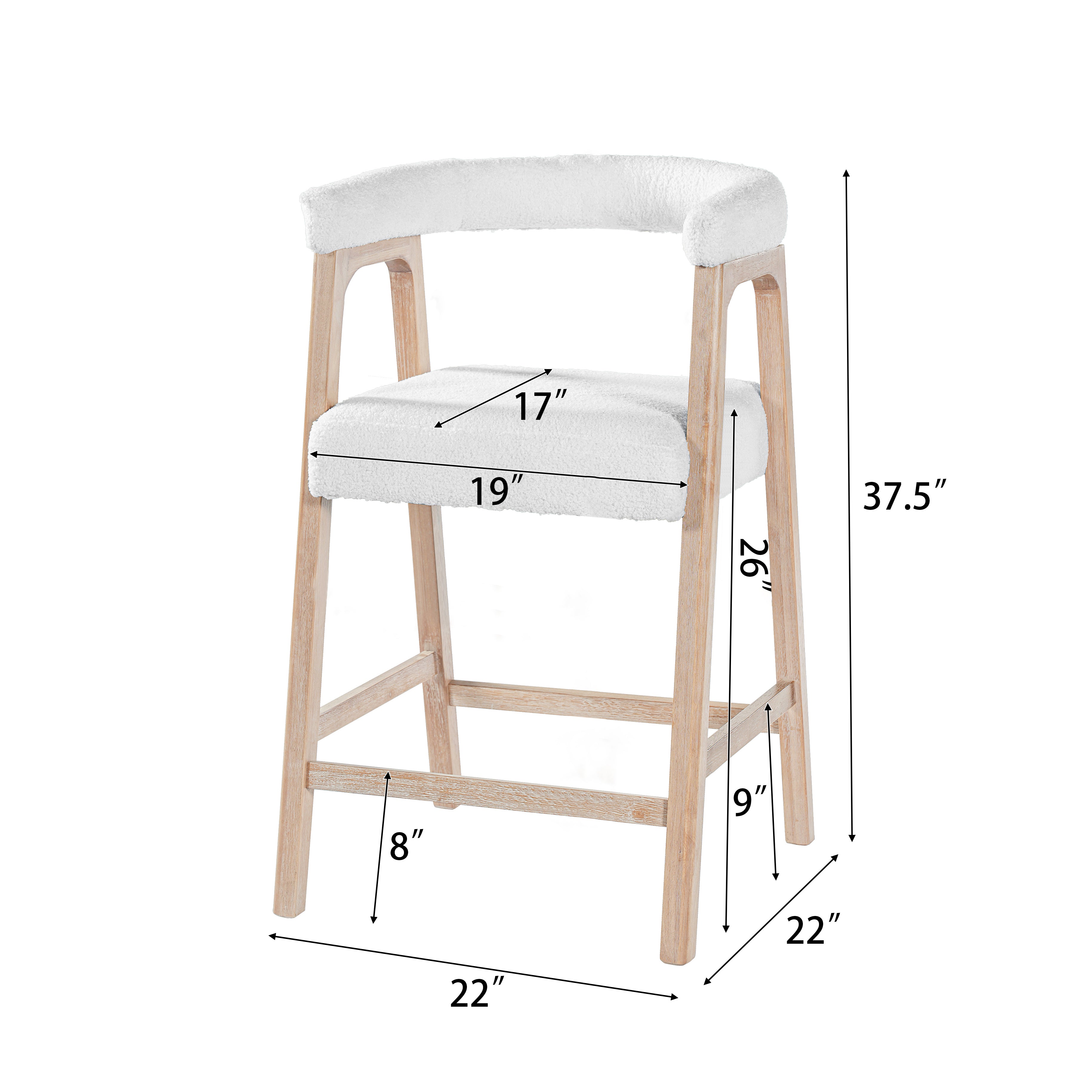 26 Seat Height Bar Stools With Back,  Comfortable Counter Stools For Kitchen Island Dining Room, Set Of 2
