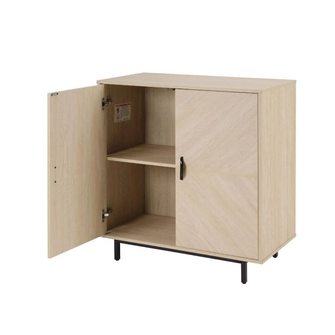 Storage Cabinet With Doors, Modern Accent Cabinet,Wood Grain Decoratio Buffet Sideboards For Living Room, Kitchen,Enterw